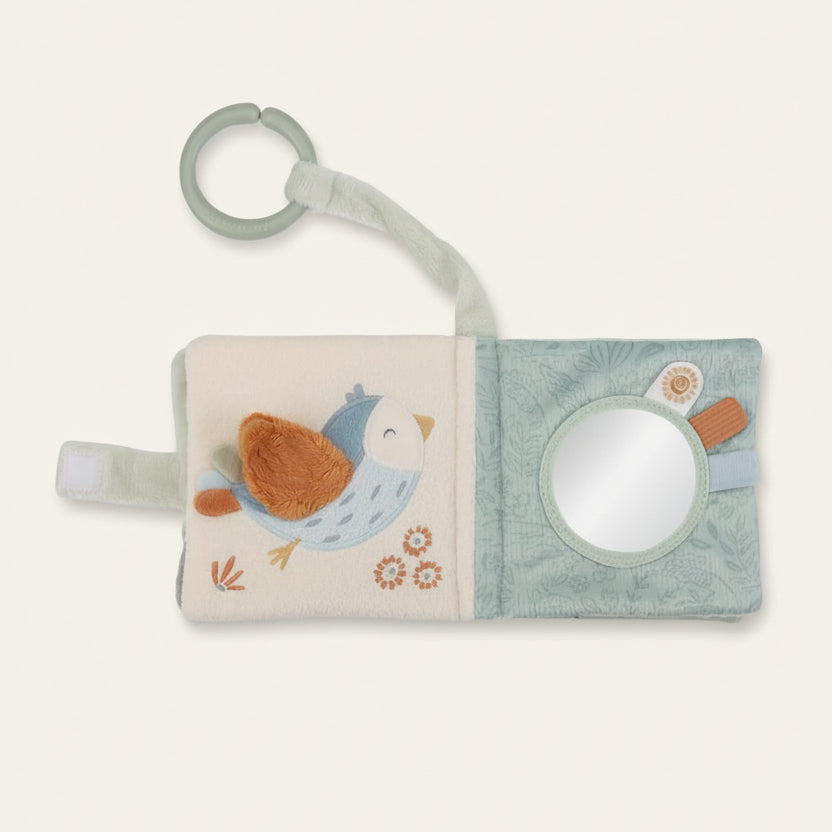 Baby toy with bird design on a white background