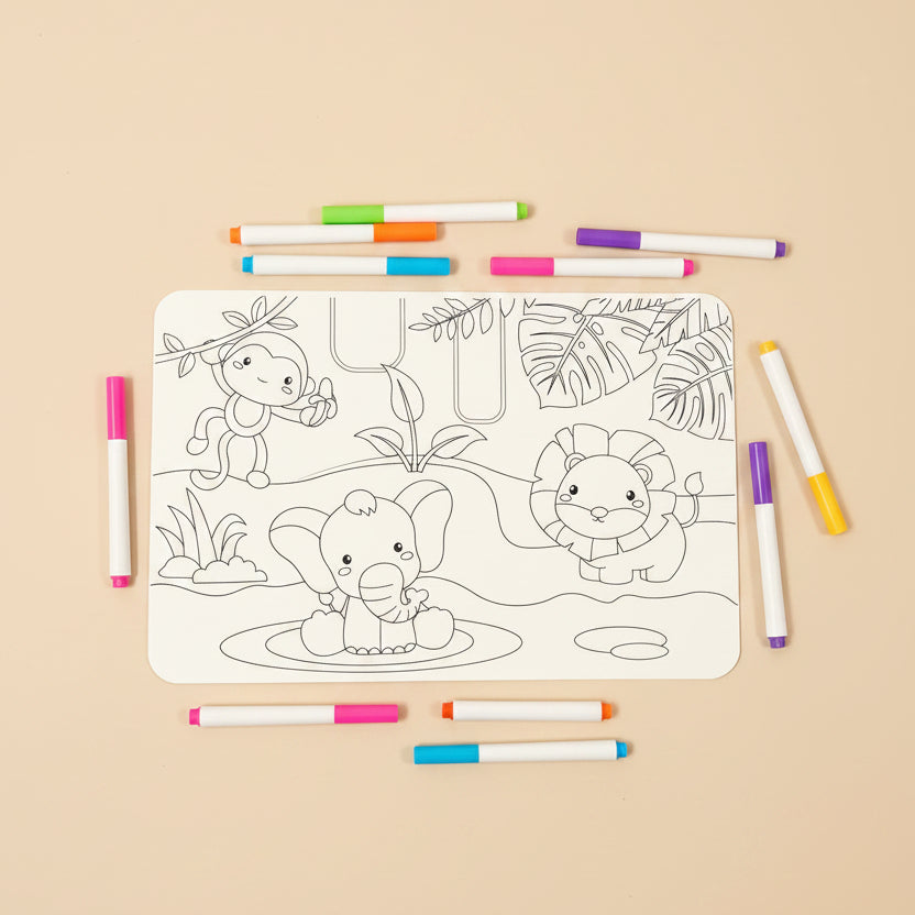 Animal colouring mat