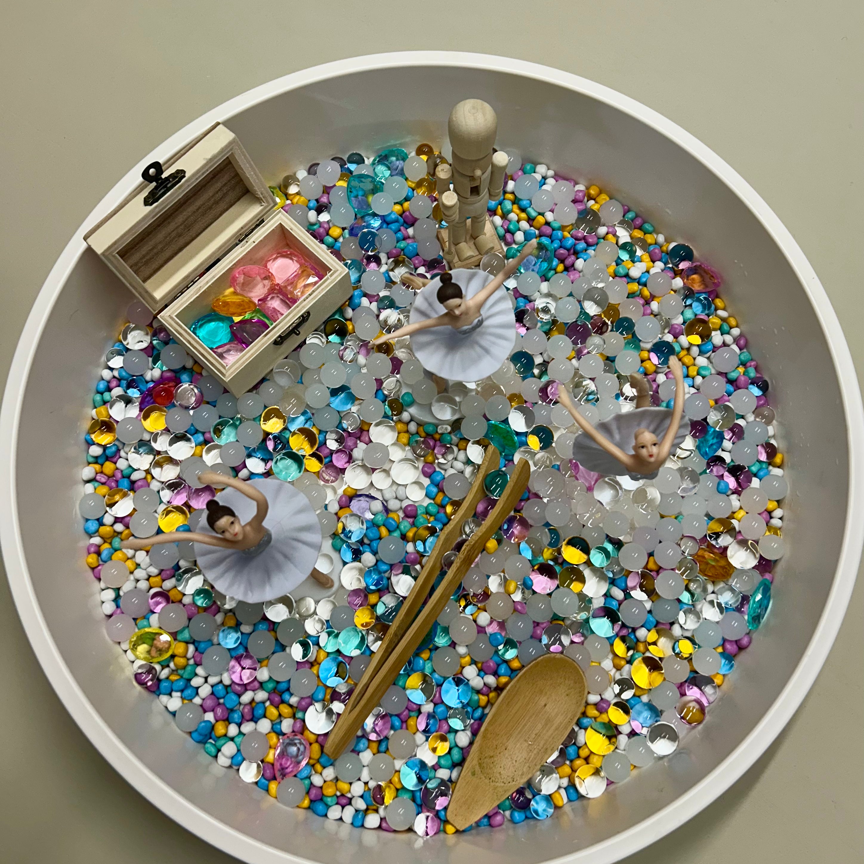 Pour and Play Sensory Set — OT-designed themed sensory play for children 3 years and older. Balerina set