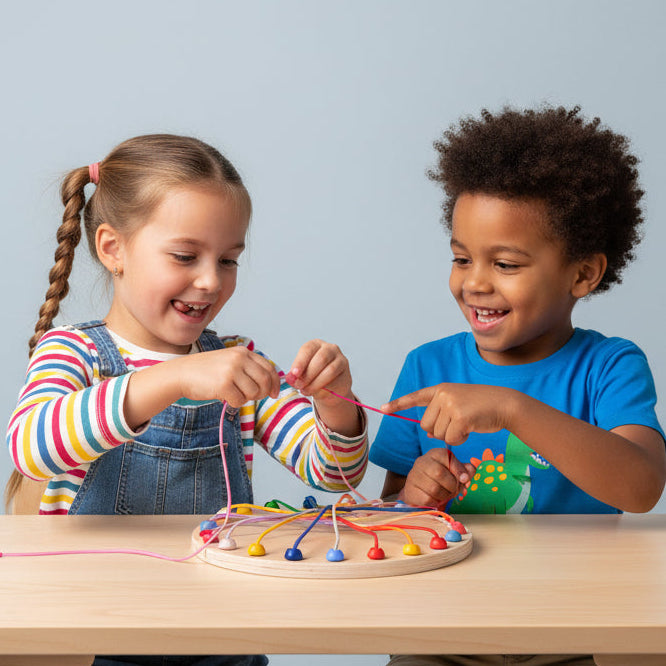 Child playing Rope Solving Challenge educational puzzle toy