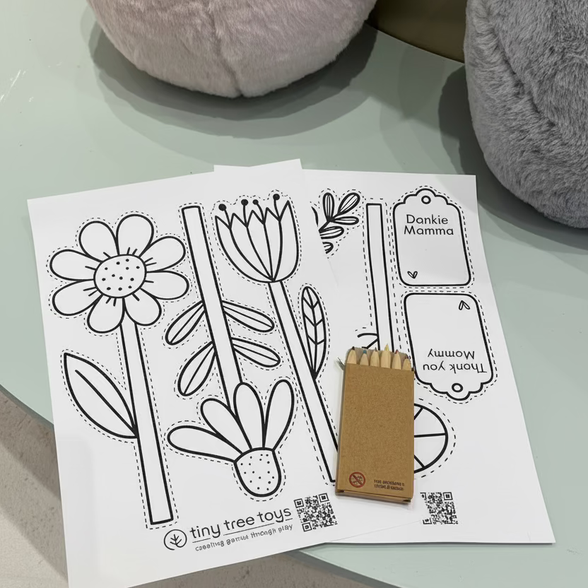 Colour your own paper flower bouquet