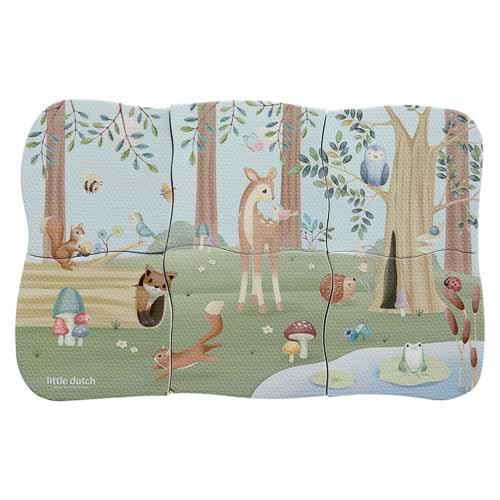 Foam bath puzzle with forest animals