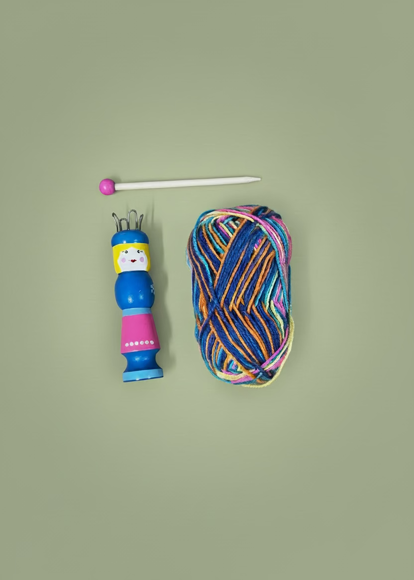 French Knitting Doll with wool