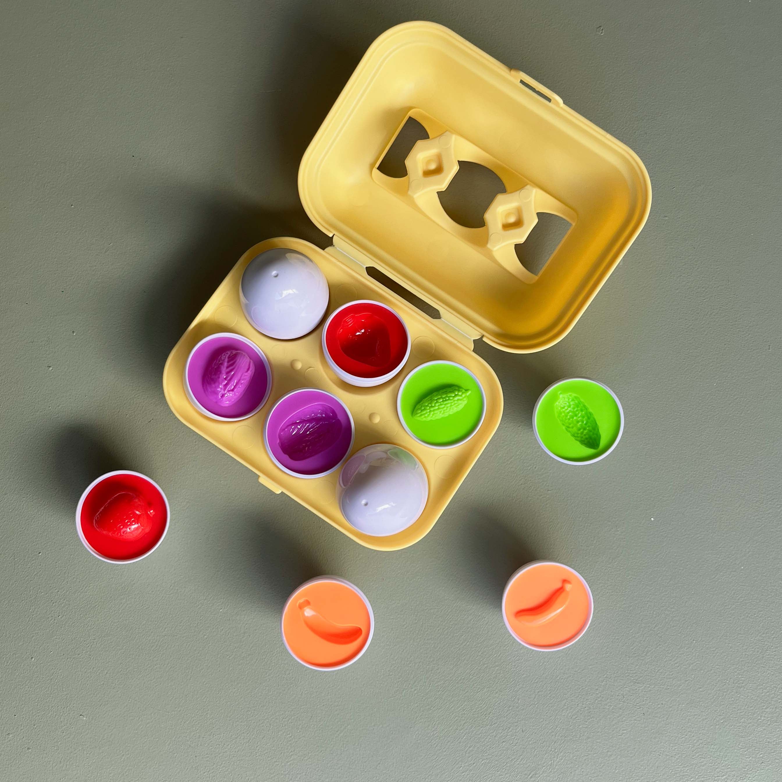 Full set of Egg Shapes colour sorting and shape matching toy - OT-endorsed developmental toy for toddlers - Tiny Tree Toys