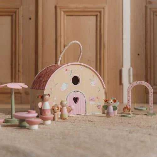 Kids wooden fairy house pretend play set