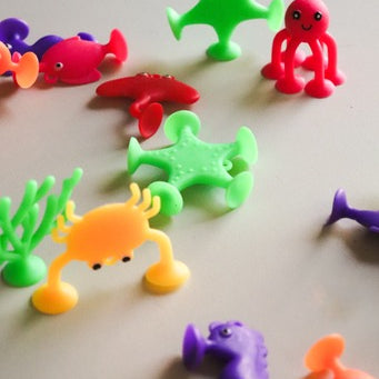 Silicone suckers sensory toy for open ended play