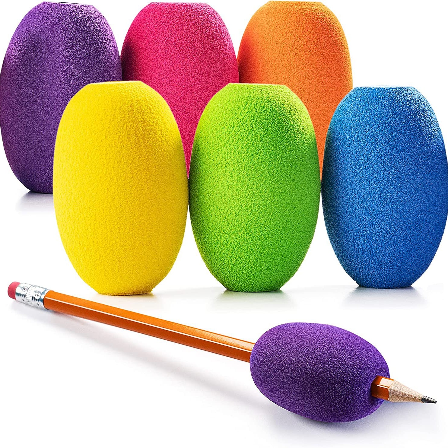 Soft foam pencil grip for sensory feedback and control