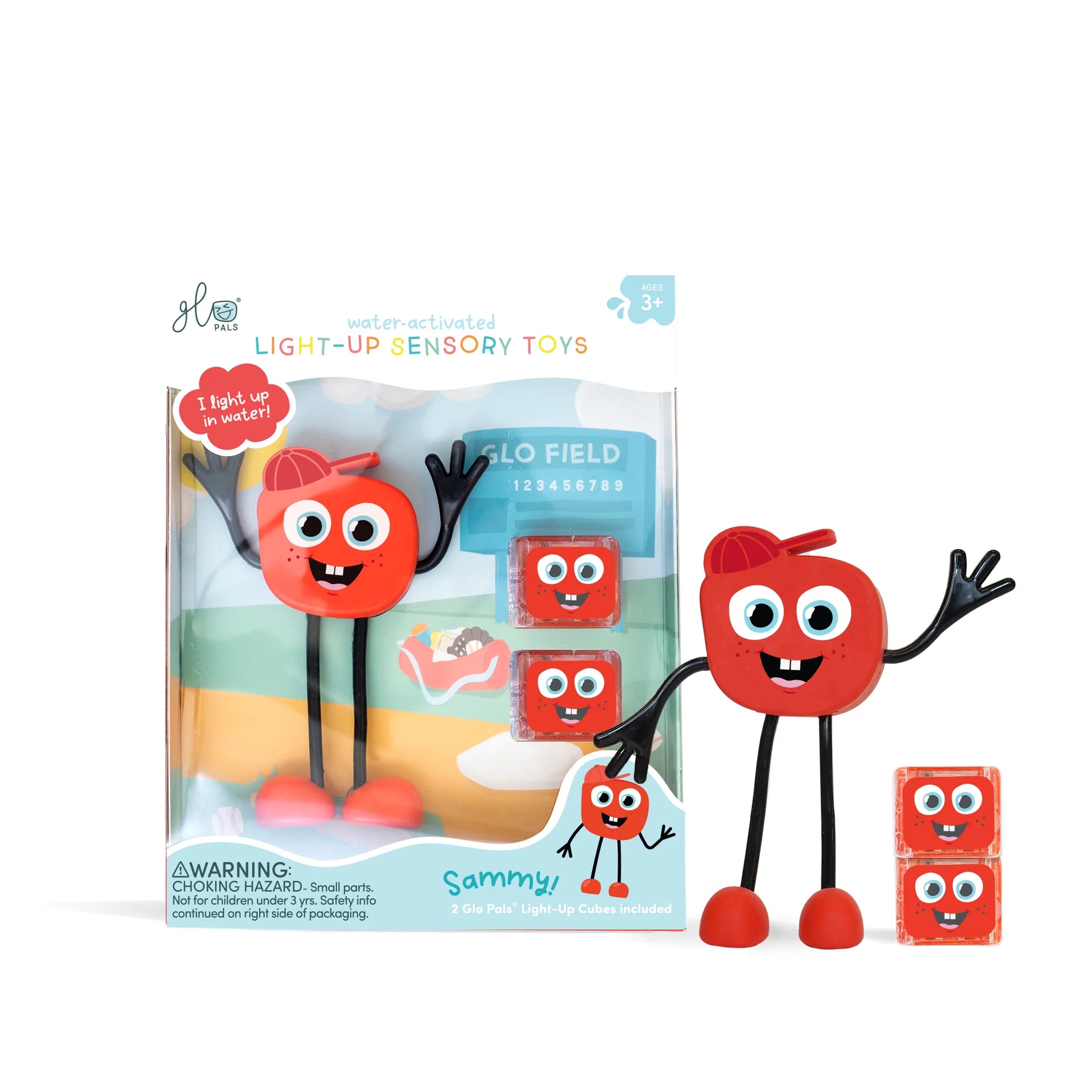 Red glowing bath toy for kids