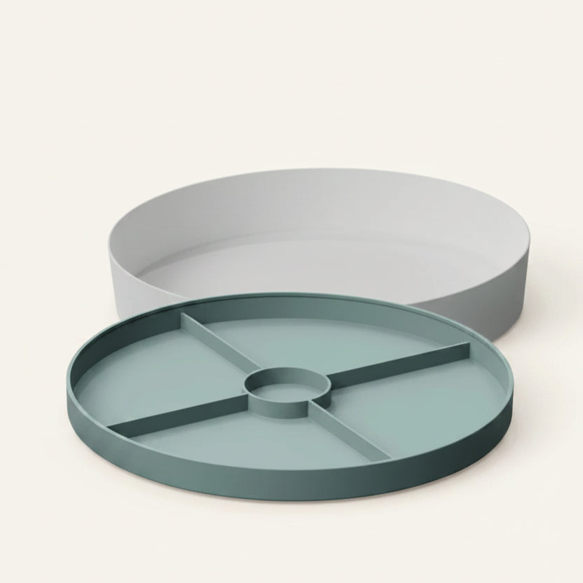Sage sensory tray with divider lid