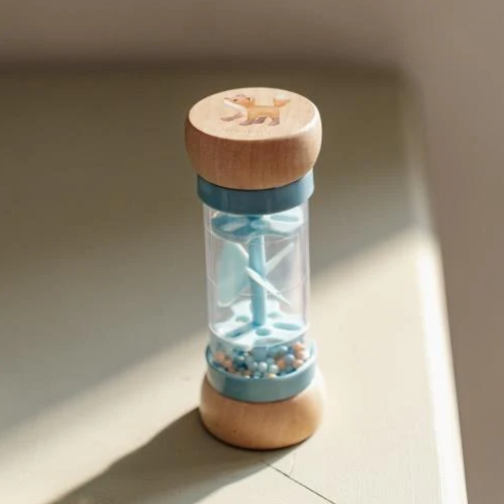 Sensory rain rattle toy for little hands by Little Dutch