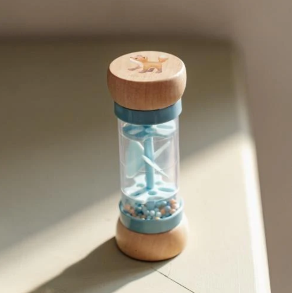 Sensory rain rattle toy for little hands by Little Dutch