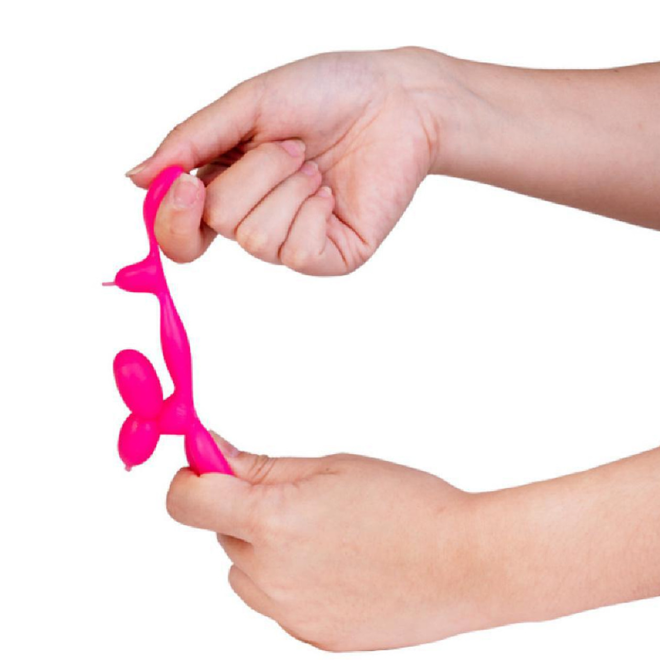Balloon dog shaped fidget toy for tactile play and stretching