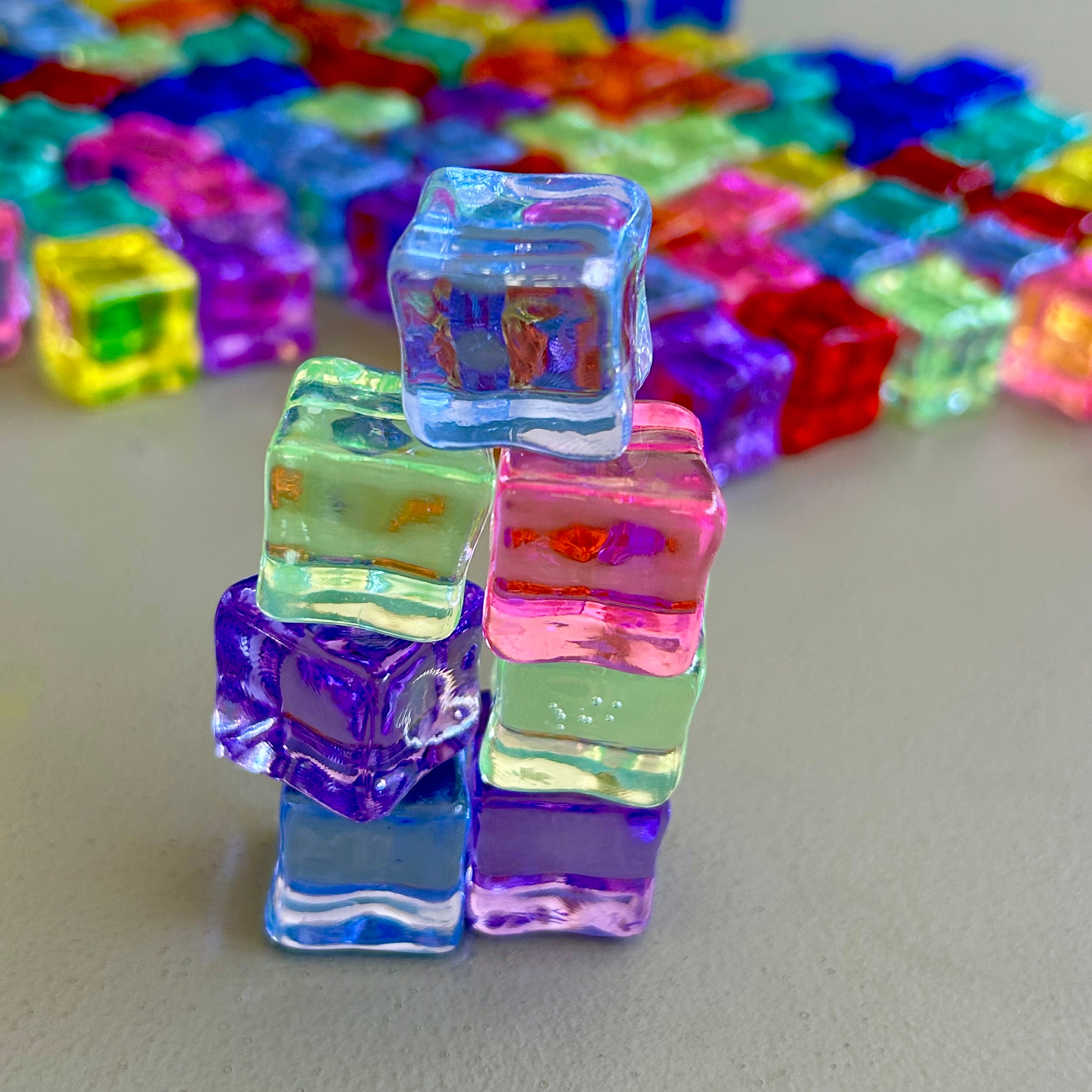 Transparent square counters — educational maths manipulatives for kids