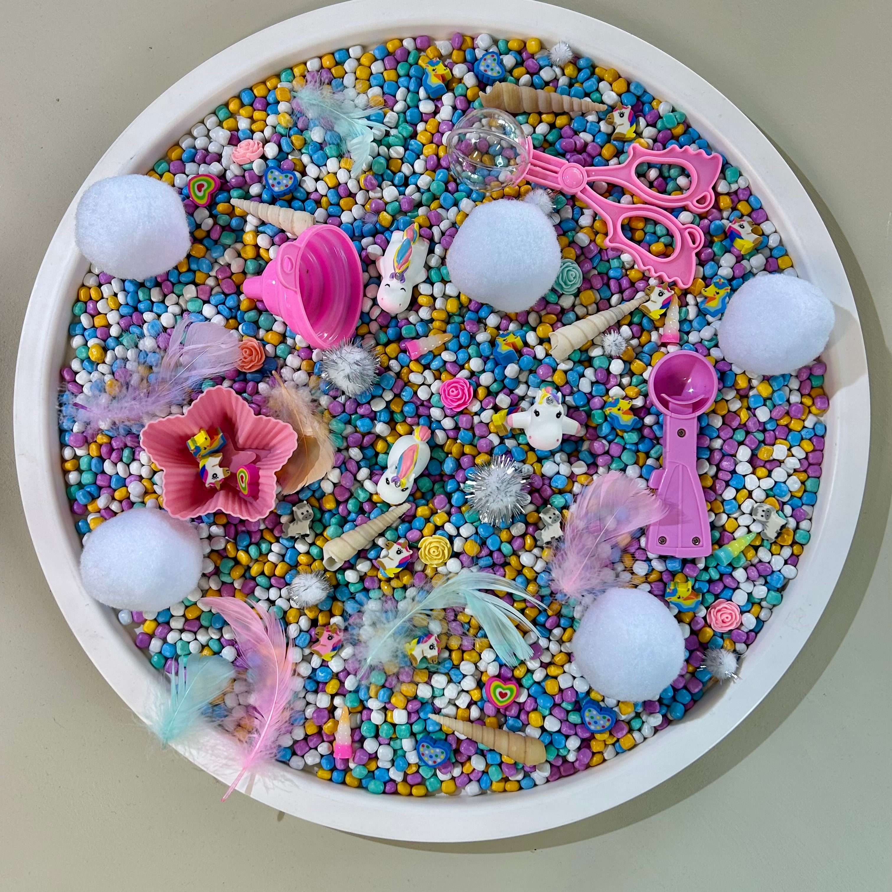 Pour and Play Sensory Set — OT-designed themed sensory play for children 3 years and older. Unicorns