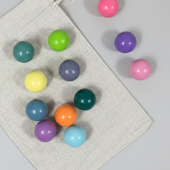 Wooden Balls in Bag