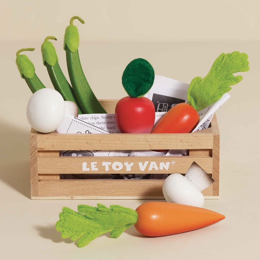 Wooden crates for role play Vegetables