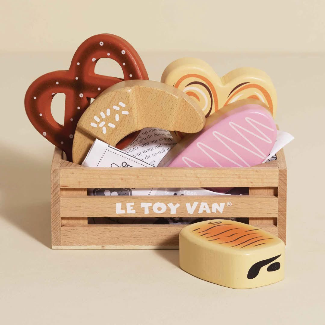 Wooden crates for role play bread