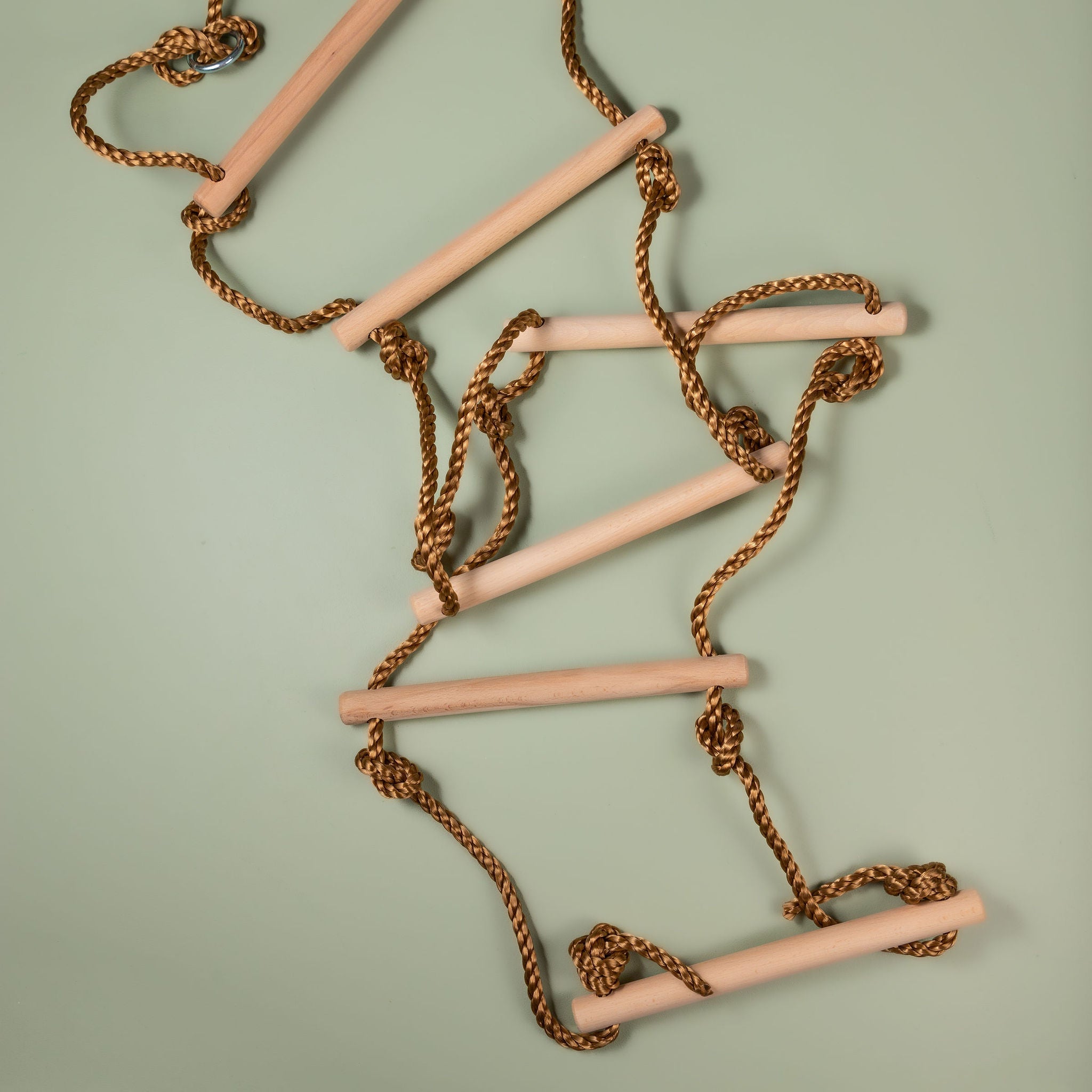 Wooden rope ladder for motor skill development