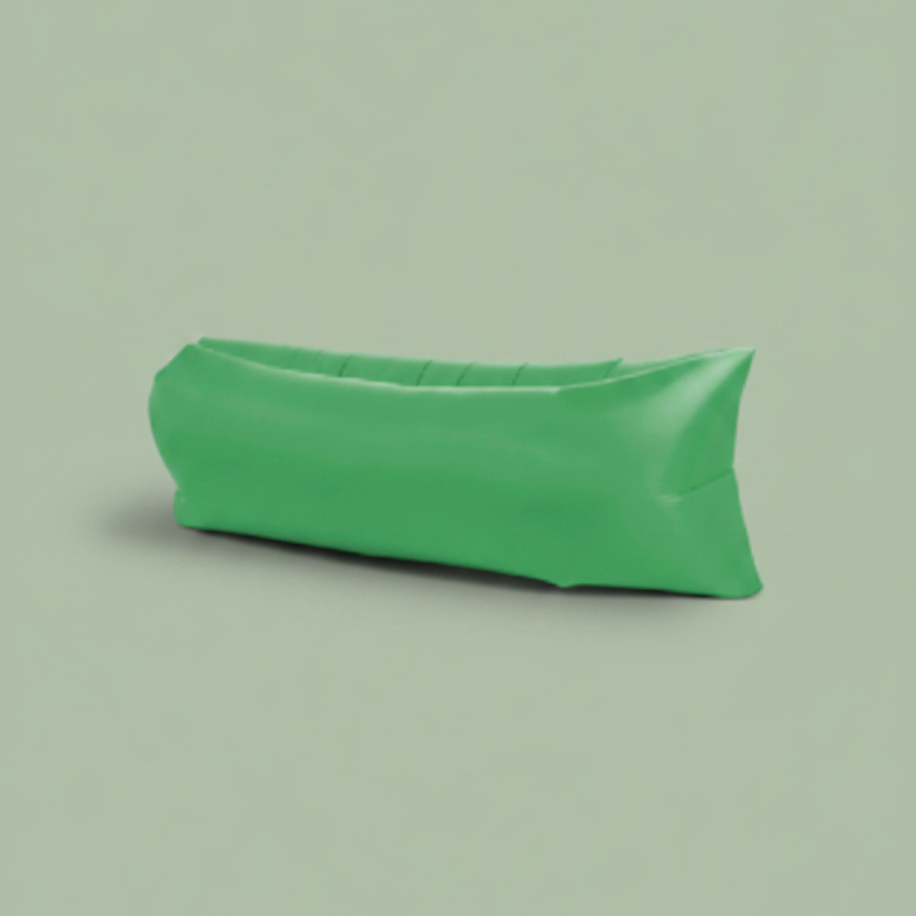 Green inflatable pillow air bed sensory feedback
