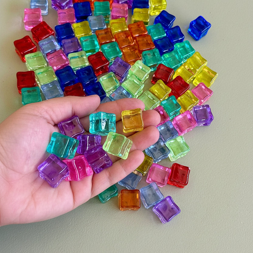 sizes of transparent square counters