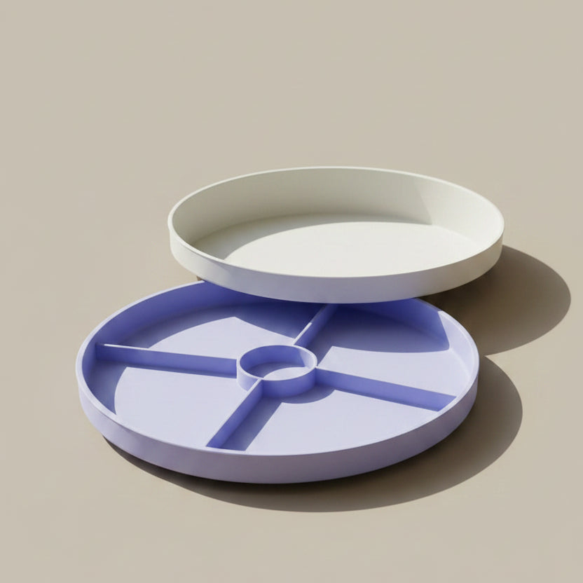 lilac sensory tray with lid