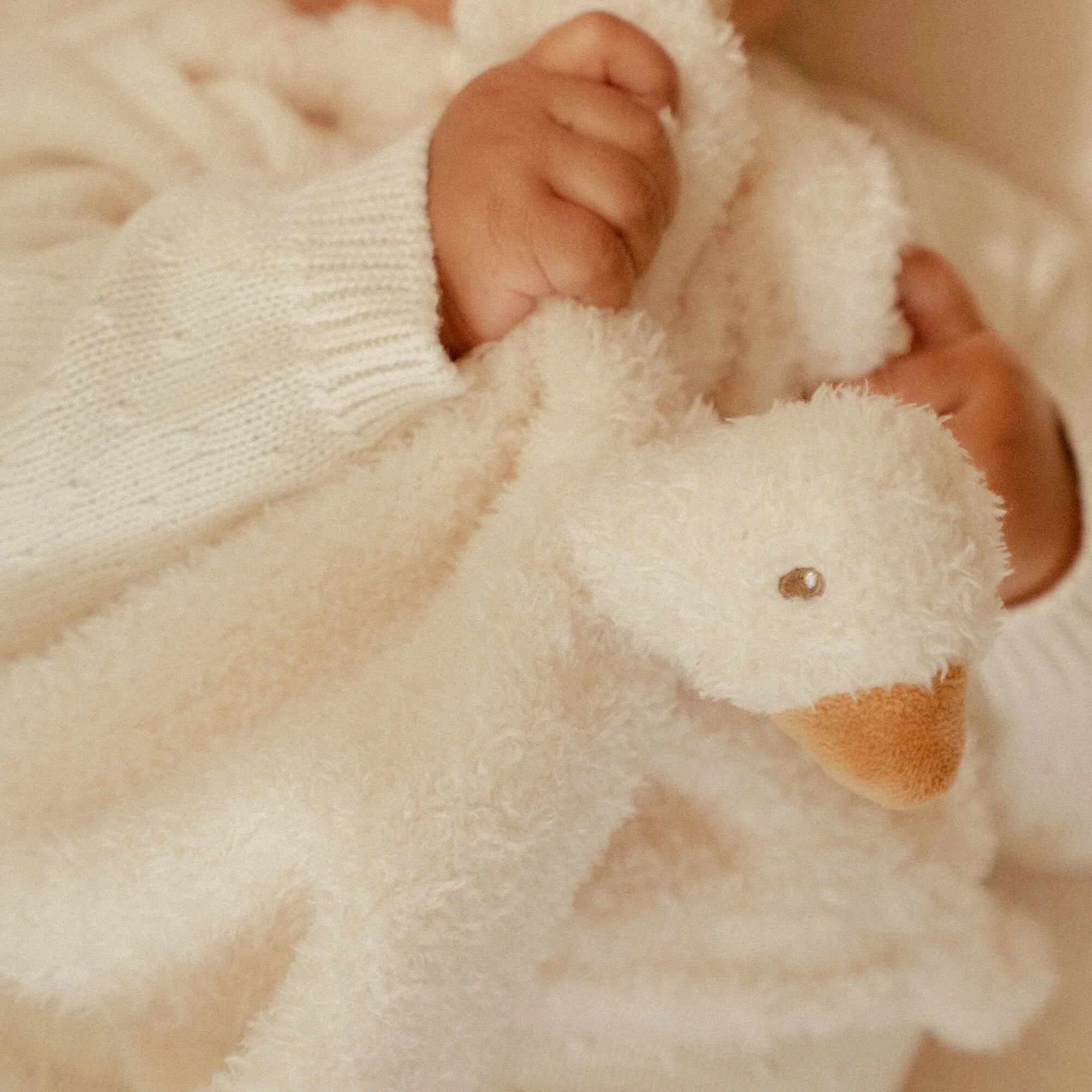 Goose comforter cloth with knotted corners