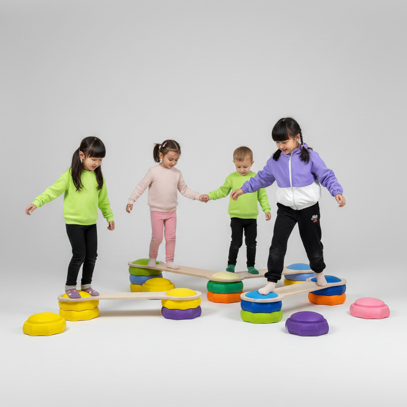 studio setting of stepping stones