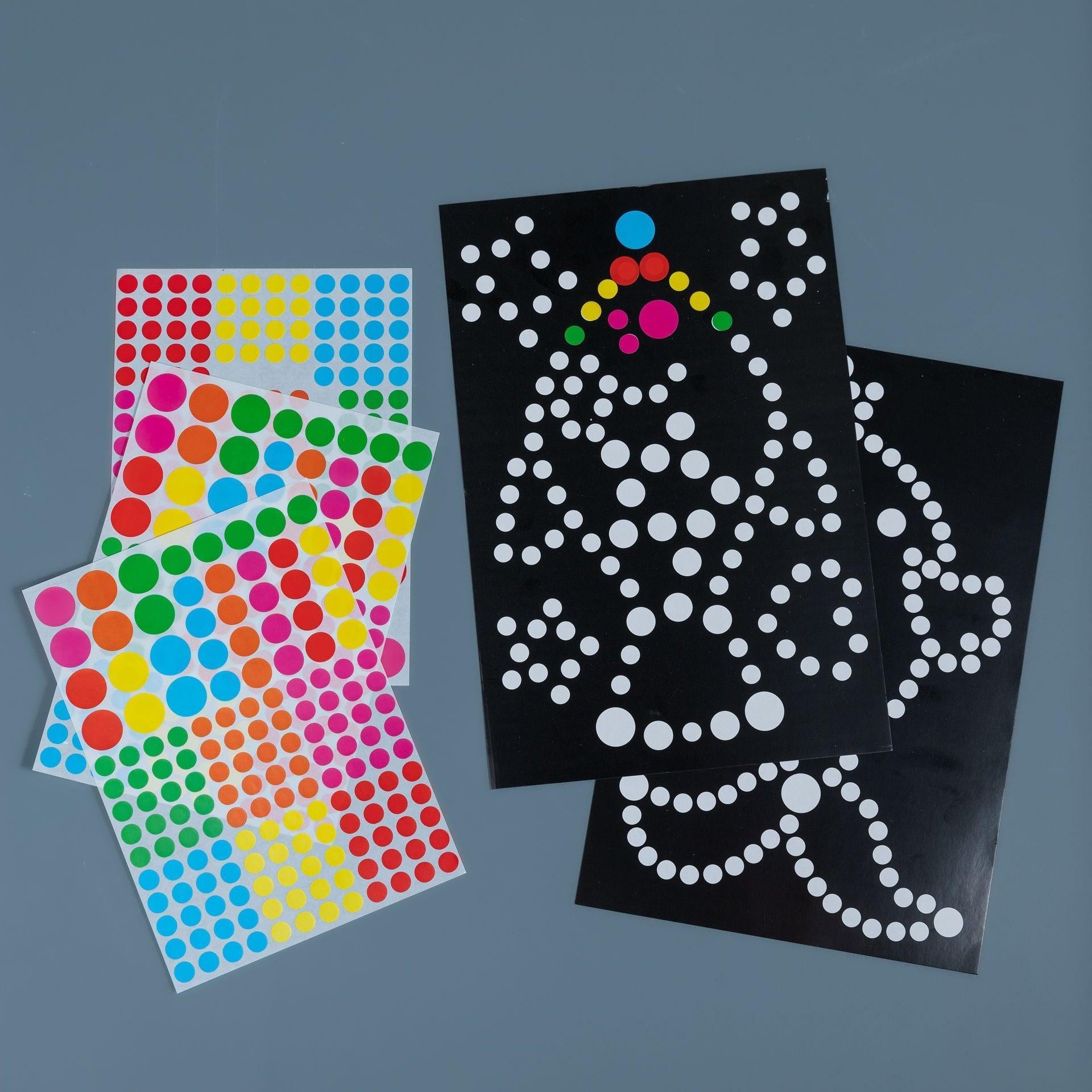 Dot sticker sheet activity set with 2 picture sheets and 2 sticker sheets - fine motor and colour recognition activity for toddlers - Tiny Tree Toys