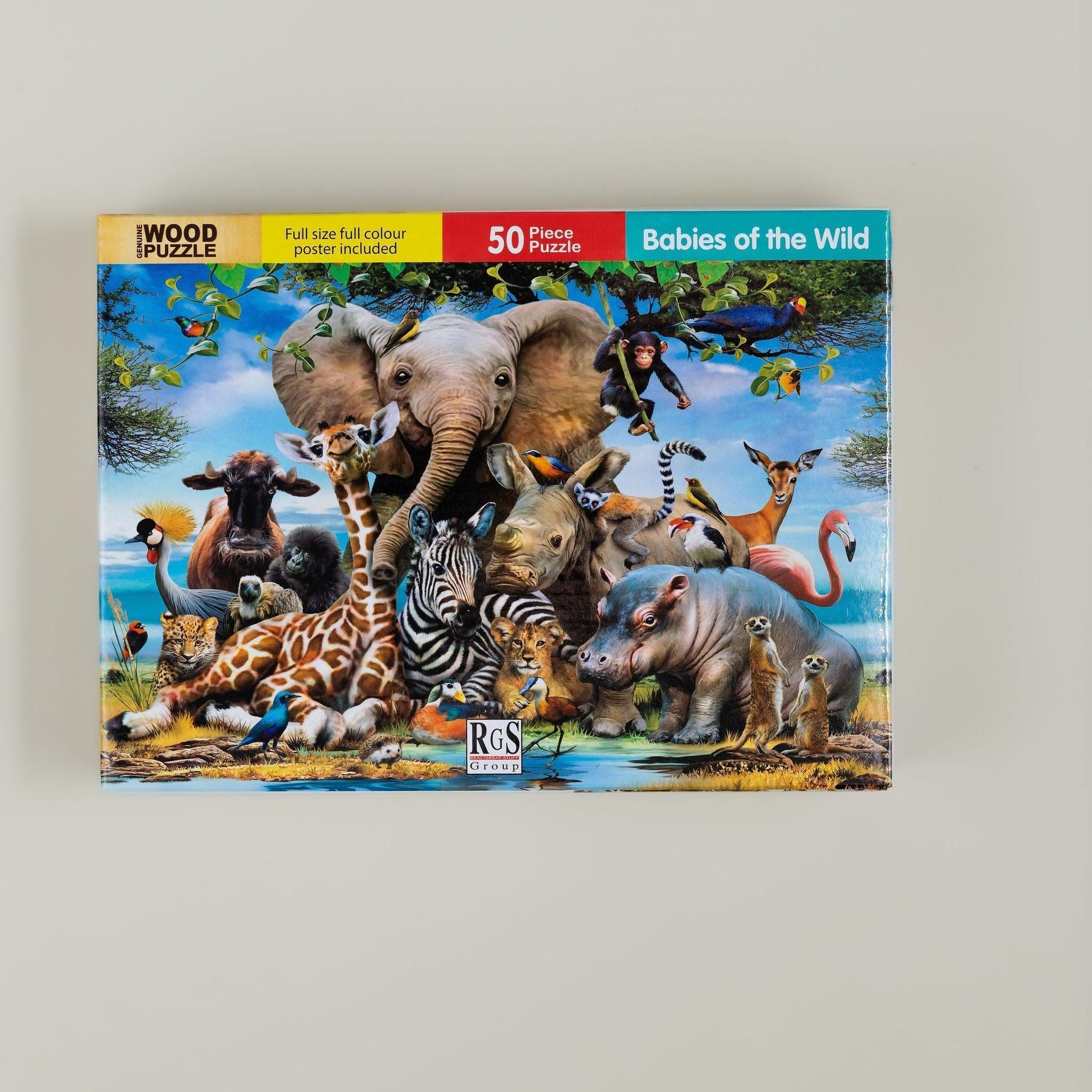 Babies In The Wild Puzzle 50Pcs A4 - tiny tree toys - Smart Thinking