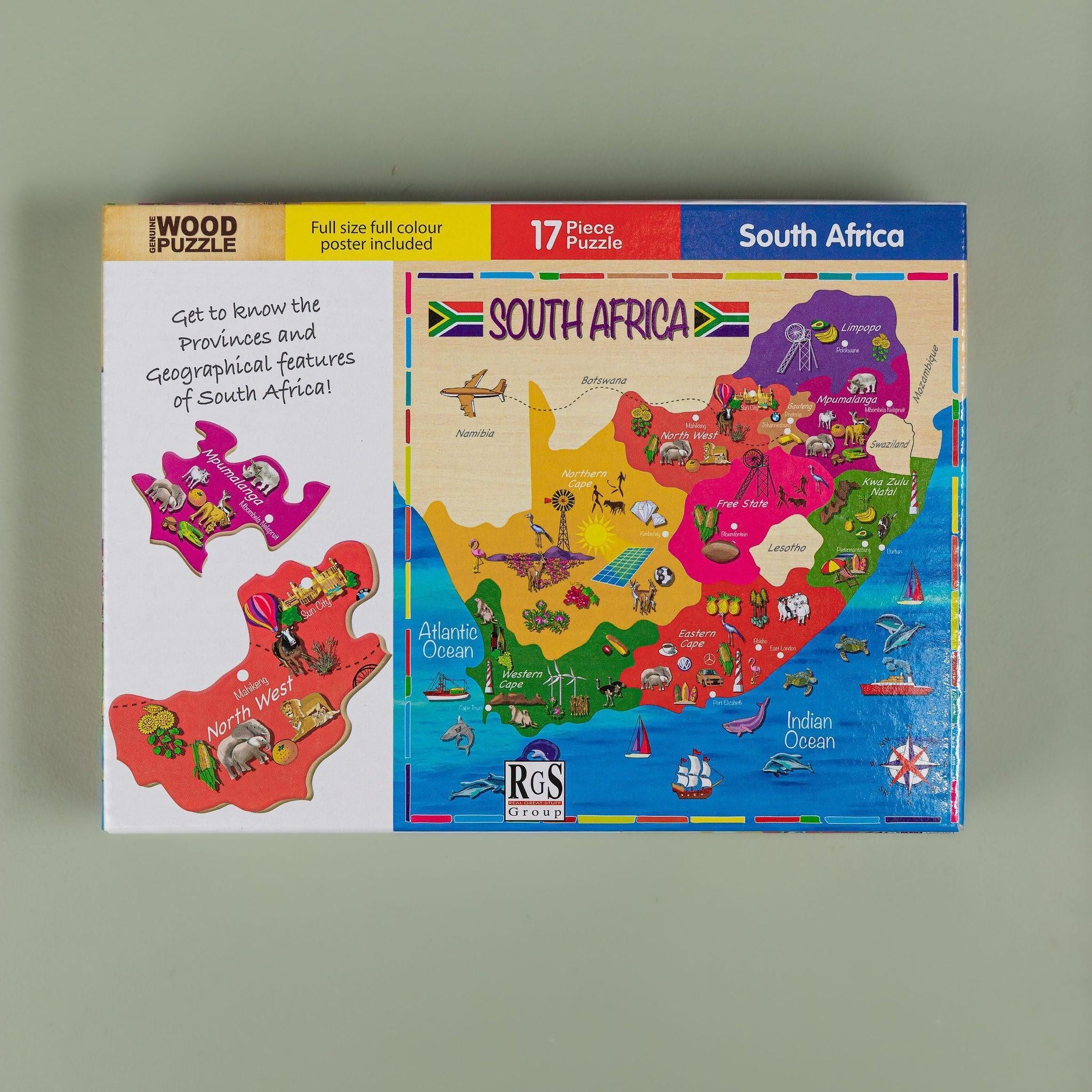 Map Of South Africa Puzzle 17Pcs - tiny tree toys - Smart Thinking