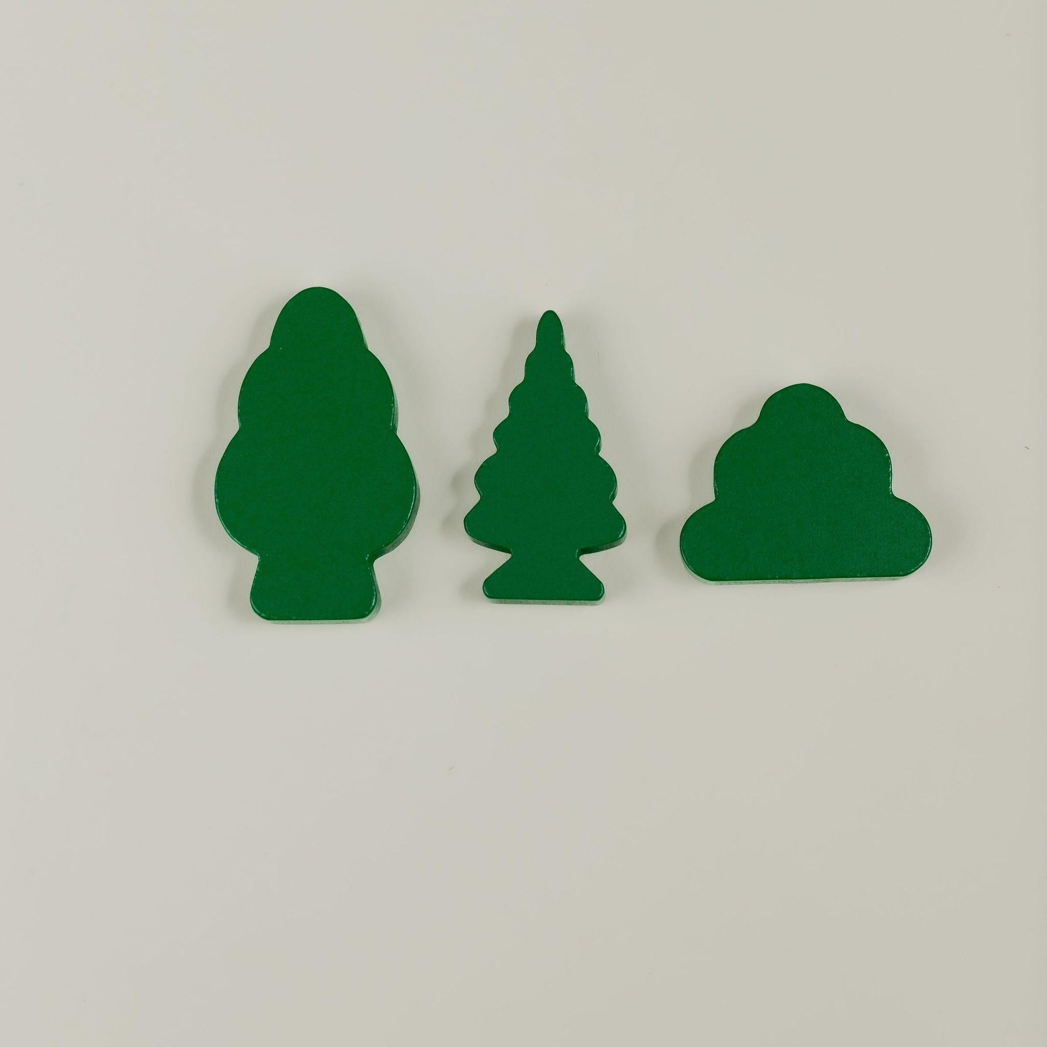 Mini wooden trees for small world play setups