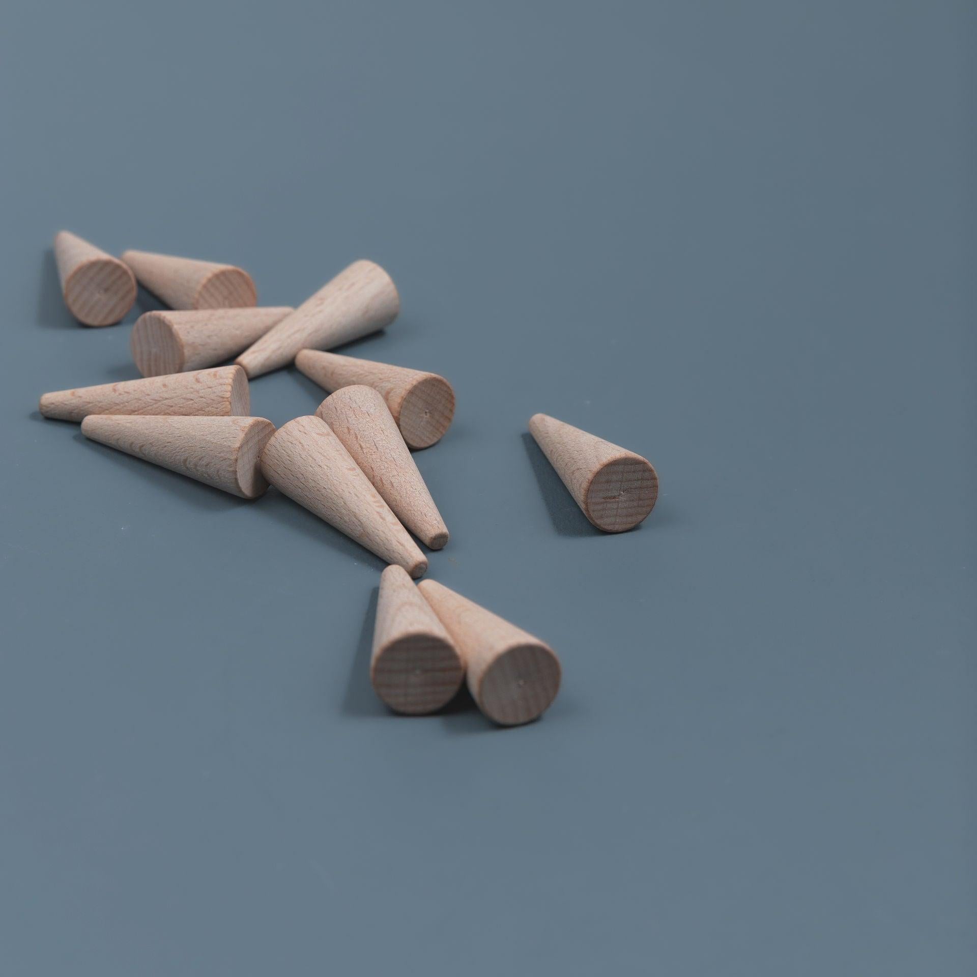 Natural textures wooden pieces for sensory play