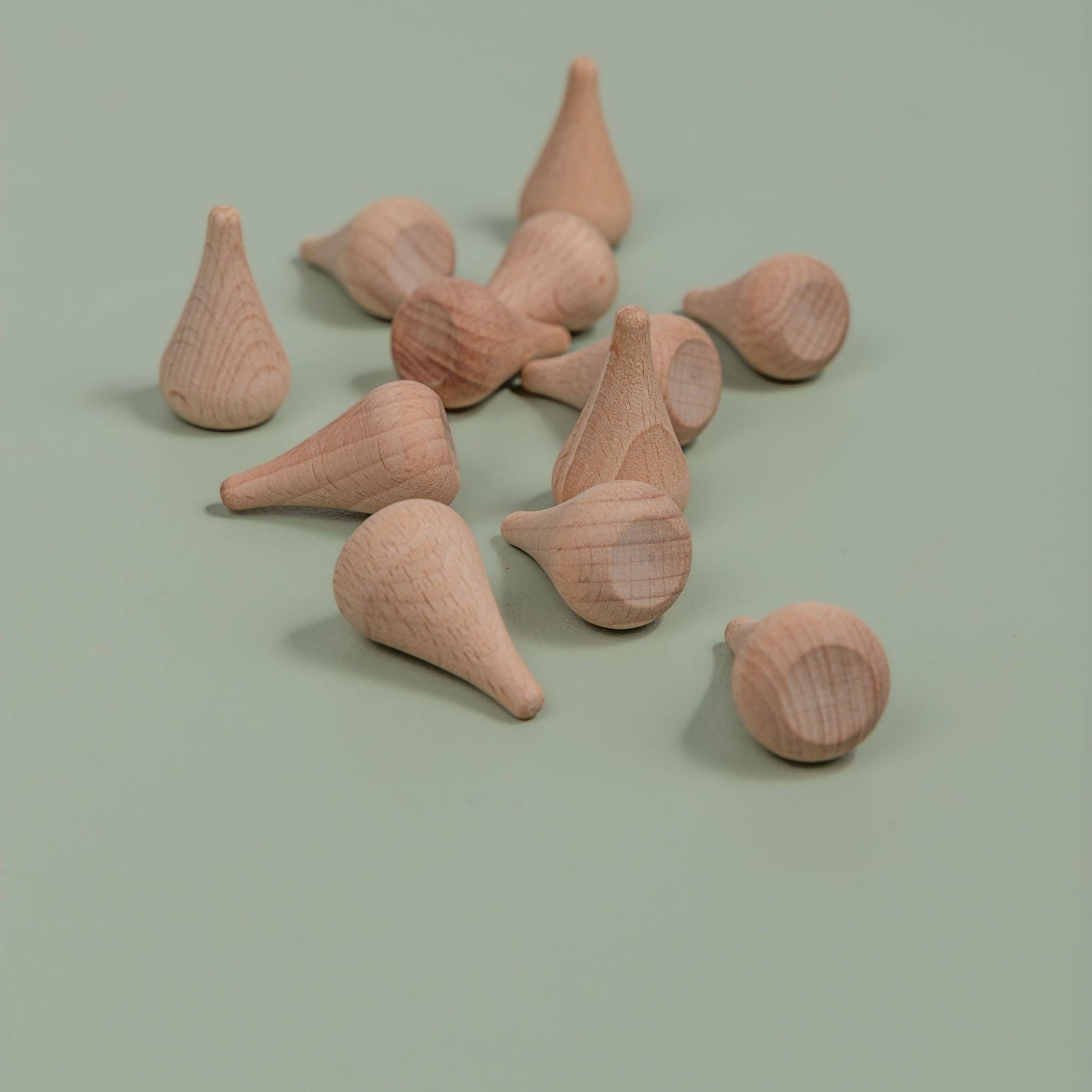 Natural wood pieces for stacking and building