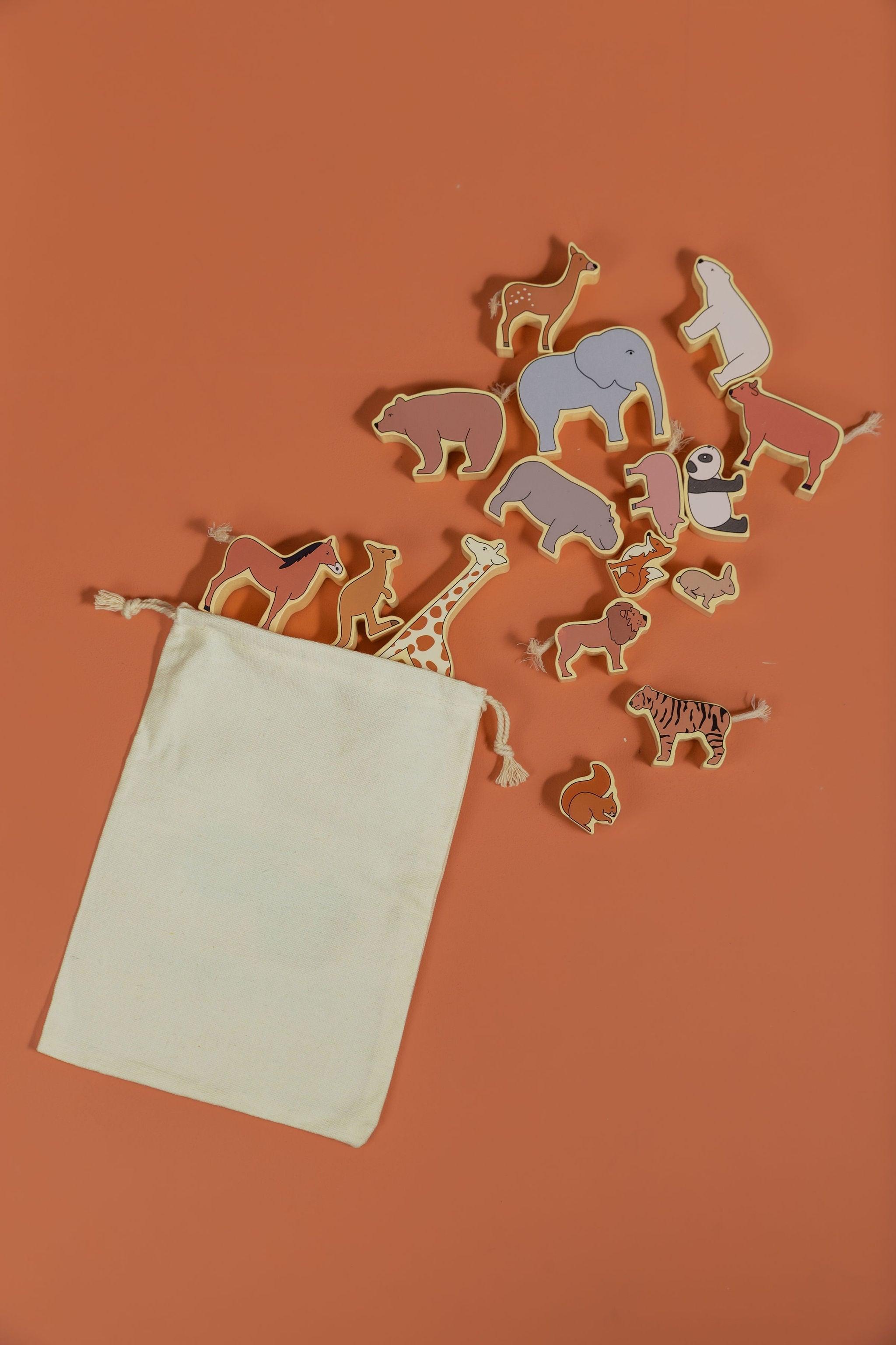 Natural Wooden Stacking Animals - tiny tree toys - tiny tree toys