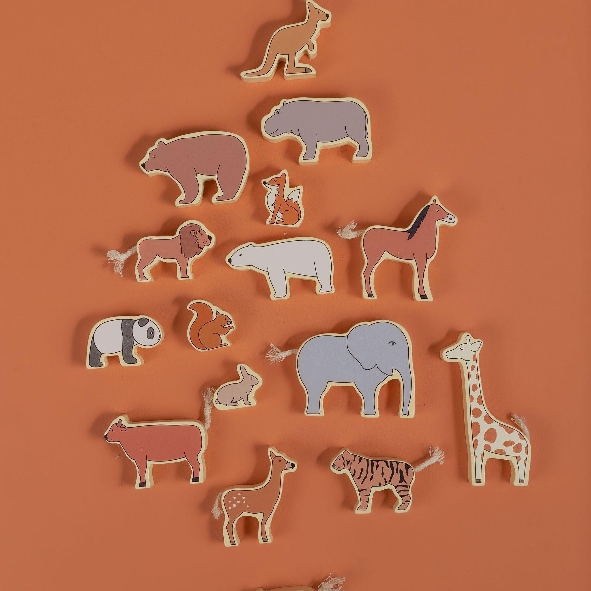 Natural Wooden Stacking Animals - tiny tree toys - tiny tree toys