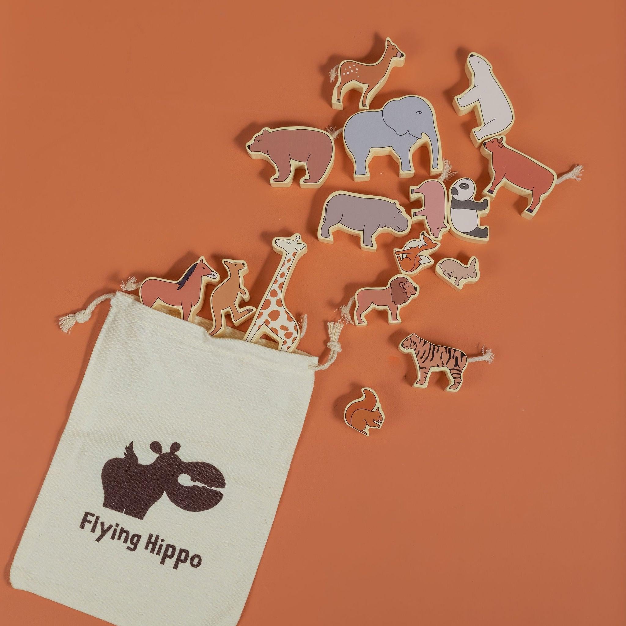 Natural Wooden Stacking Animals - tiny tree toys - tiny tree toys