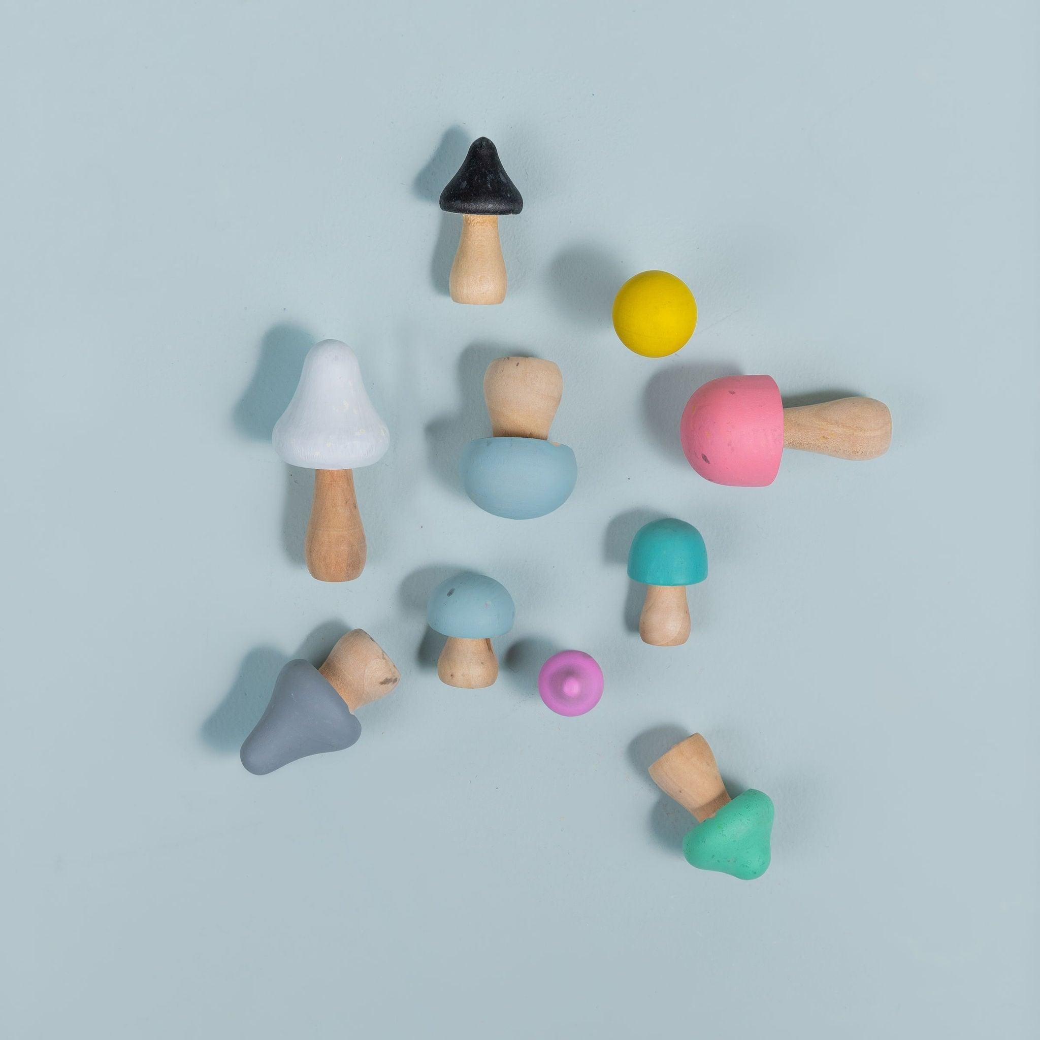 Painted Mushrooms - tiny tree toys - tiny tree toys