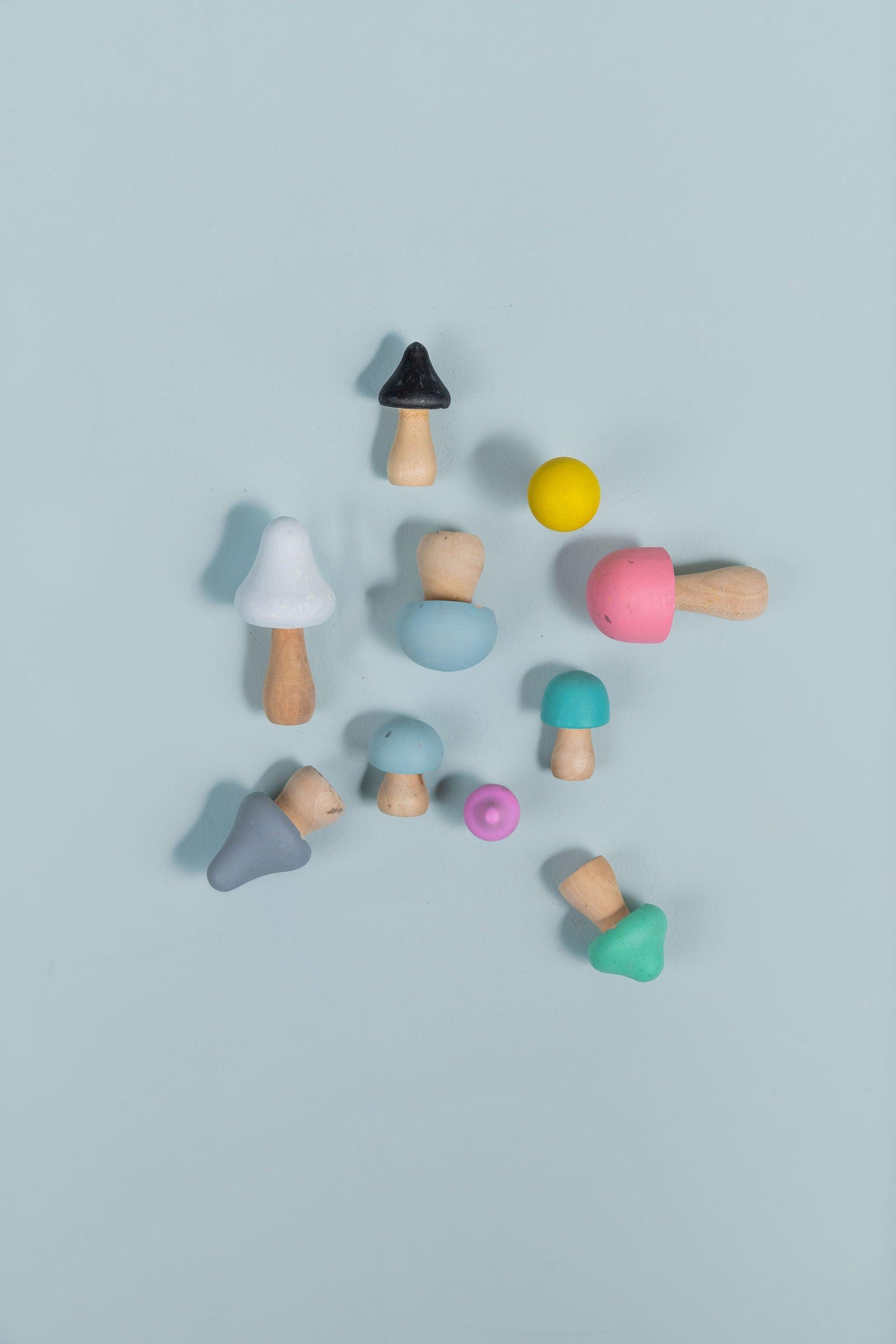 Painted Mushrooms - tiny tree toys - tiny tree toys