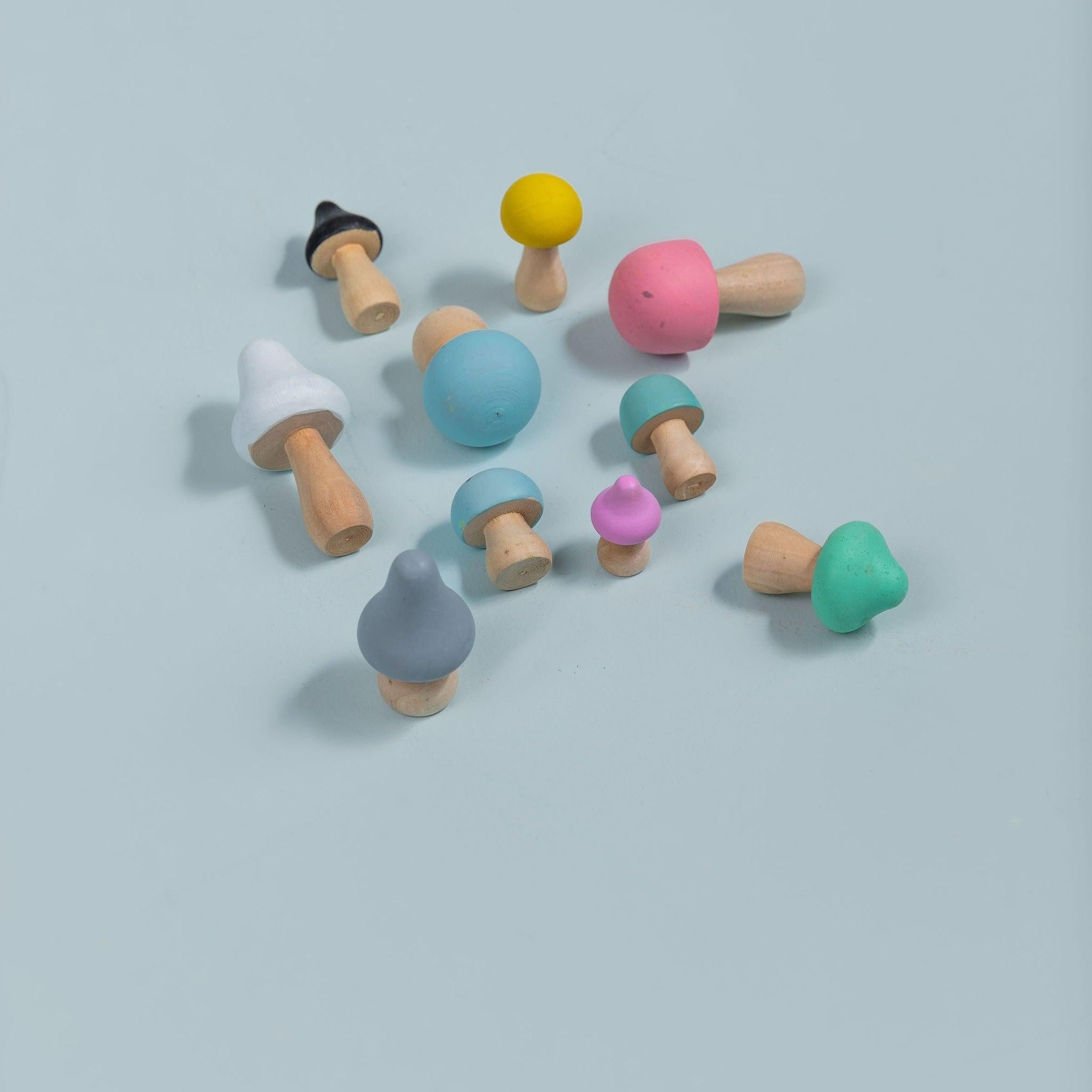 Painted Mushrooms - tiny tree toys - tiny tree toys