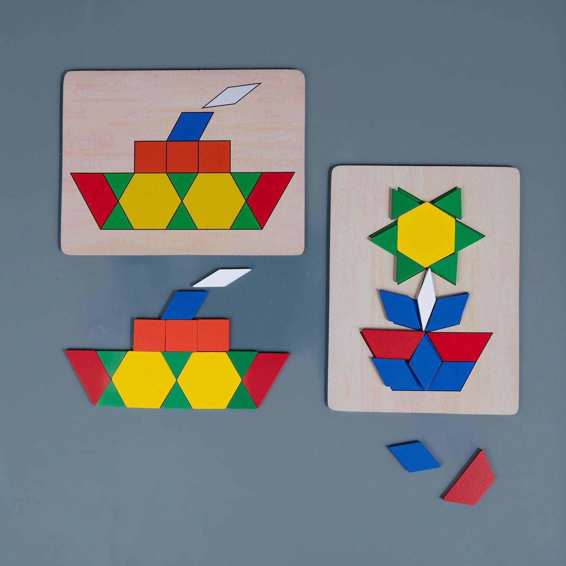 Wooden Pattern Blocks - tiny tree toys - Melissa & Doug