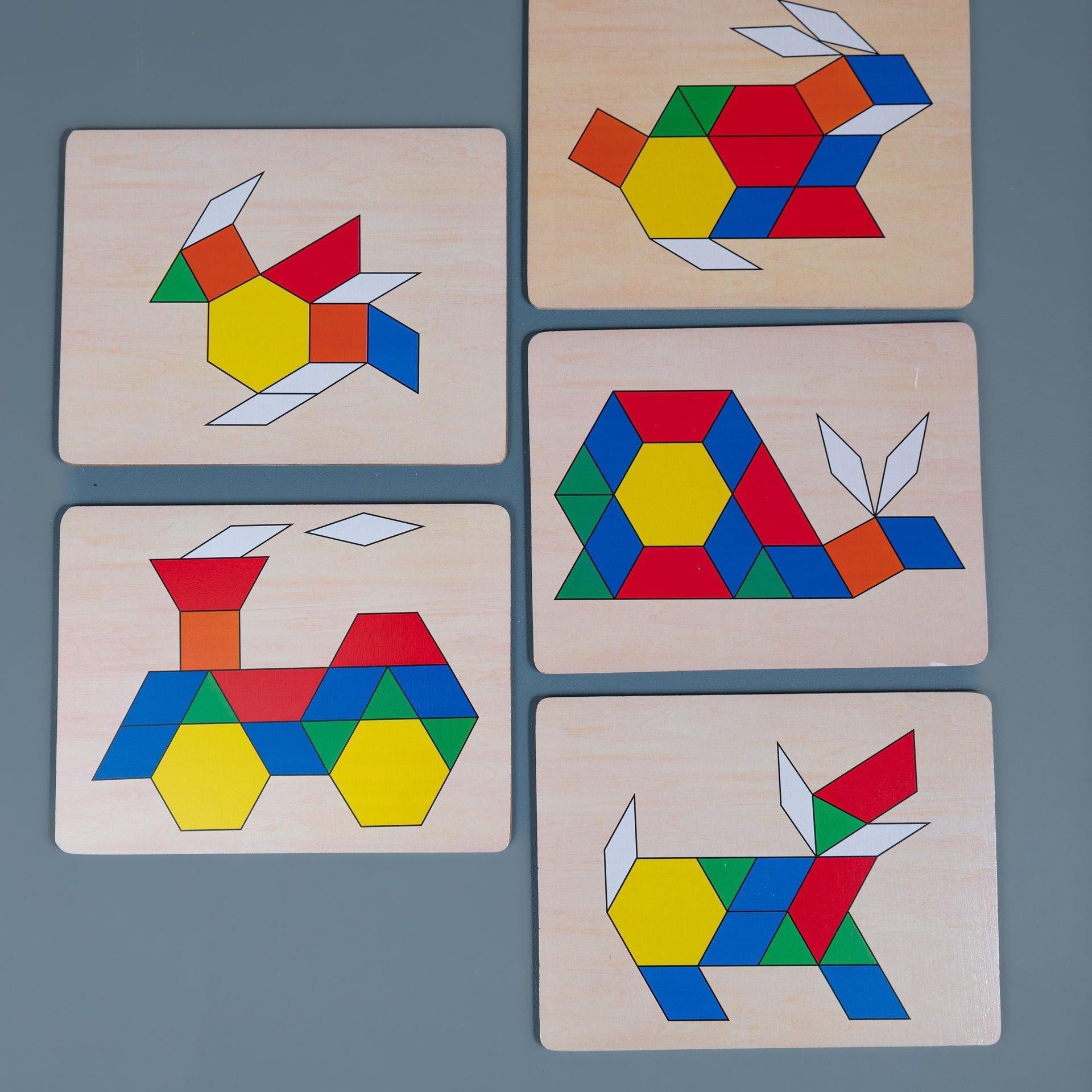 Wooden Pattern Blocks - tiny tree toys - Melissa & Doug