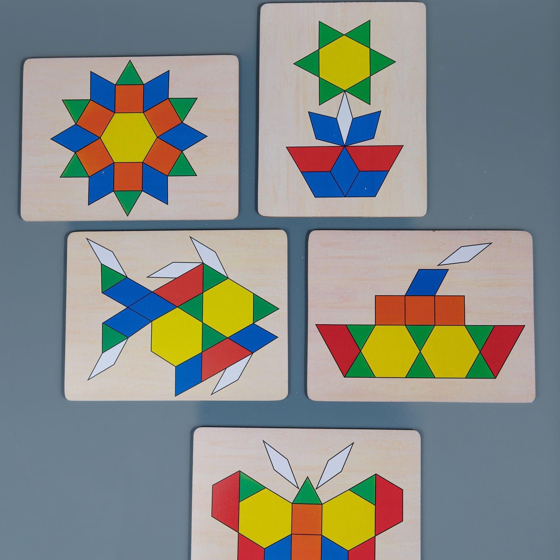 Wooden Pattern Blocks - tiny tree toys - Melissa & Doug
