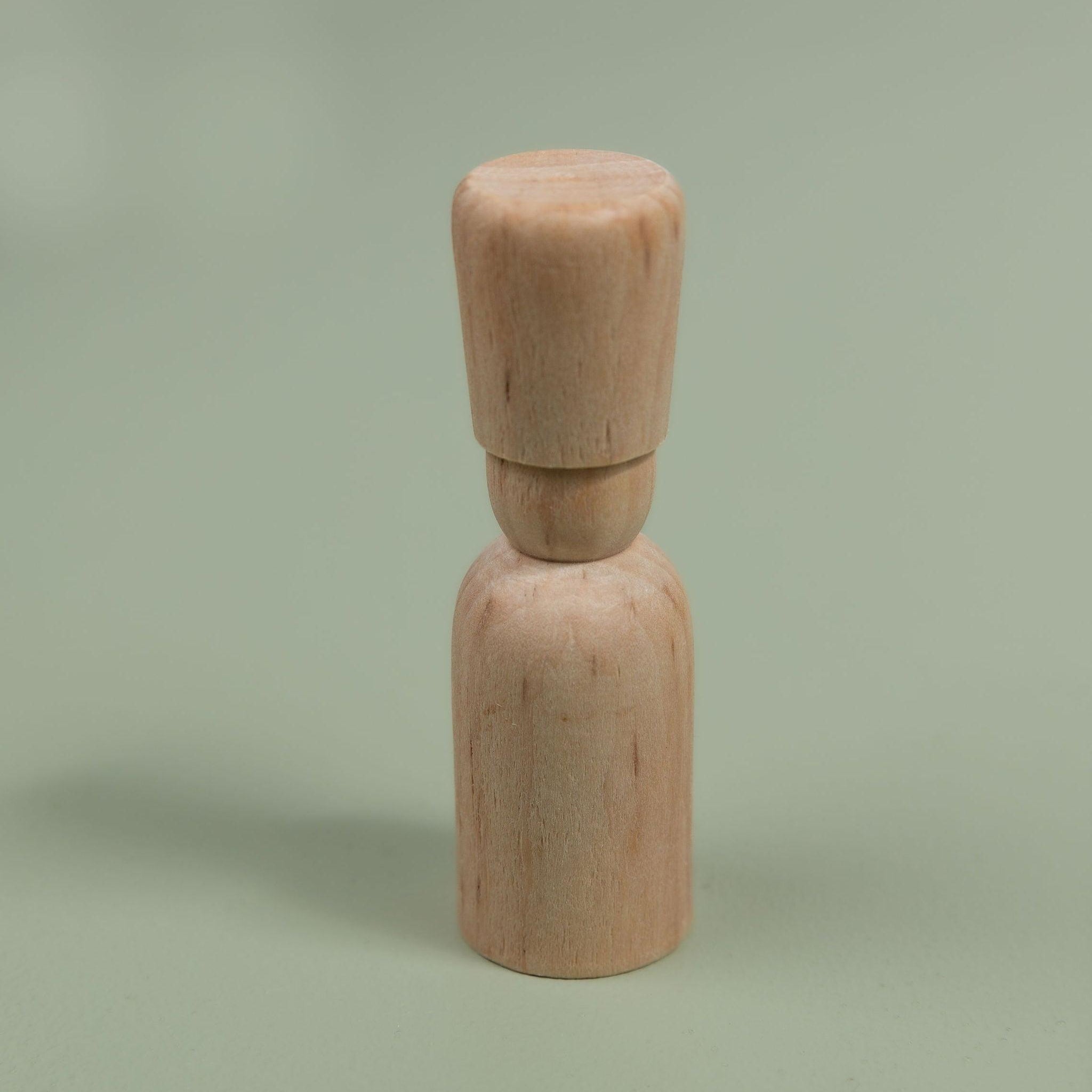 Natural wood peg dolls for small world play setups