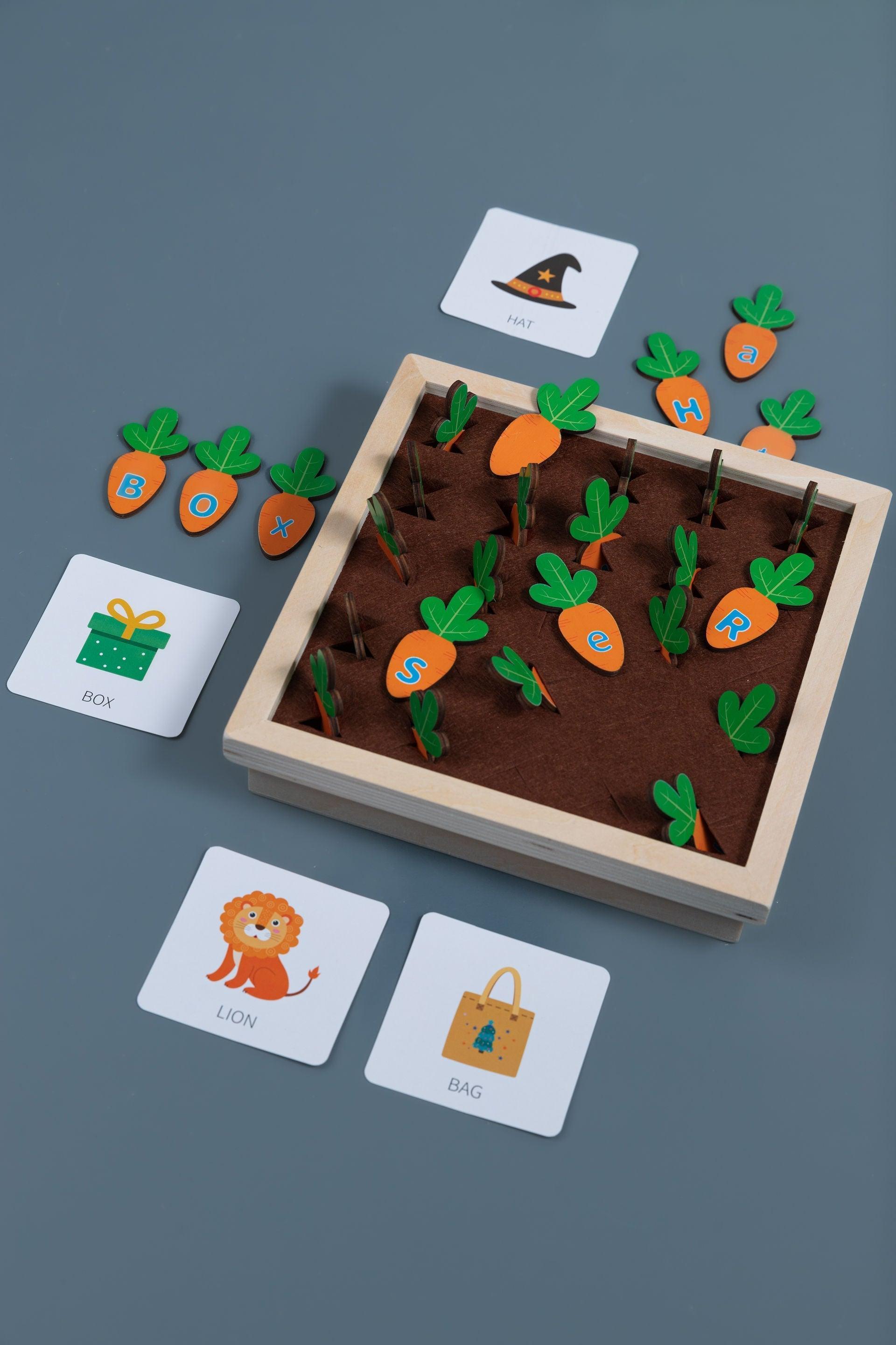 Spelling Carrots - tiny tree toys - tiny tree toys