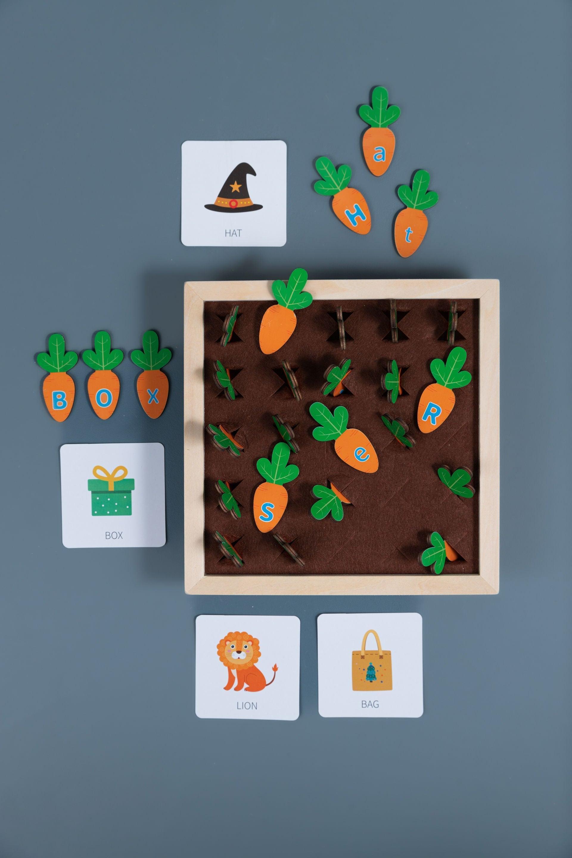 Spelling Carrots - tiny tree toys - tiny tree toys