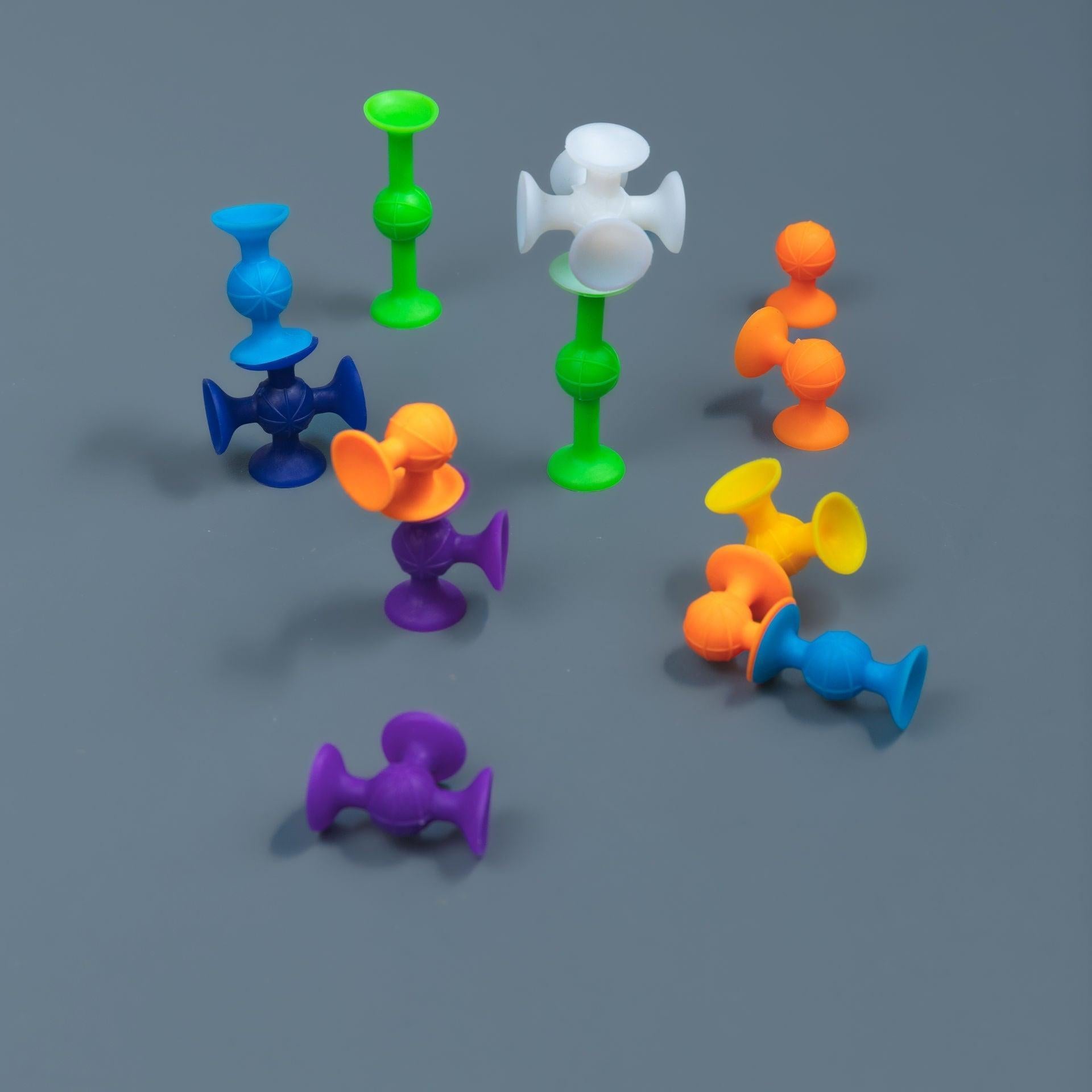 Silicone suction toys for fine motor development