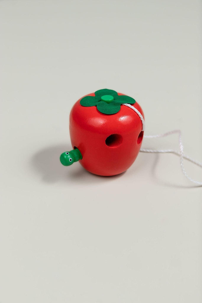 Wooden Apple Worm - tiny tree toys - tiny tree toys