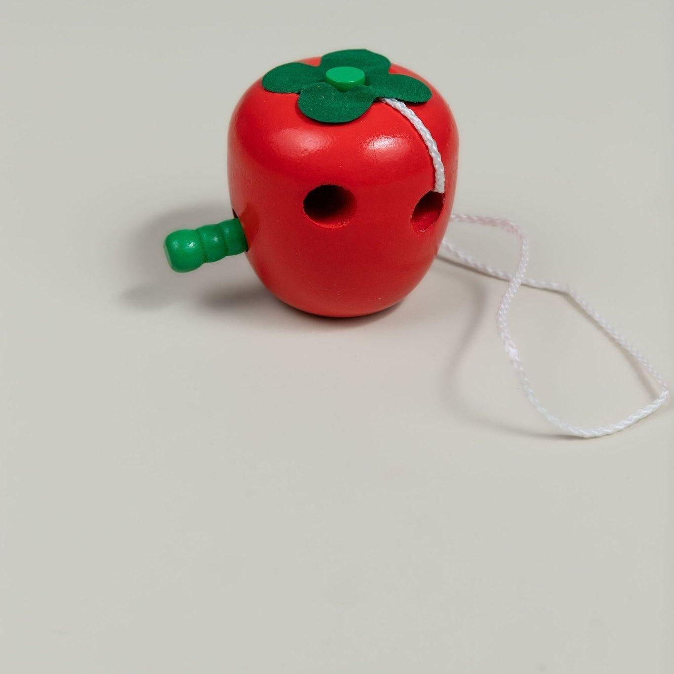 Wooden Apple Worm - tiny tree toys - tiny tree toys