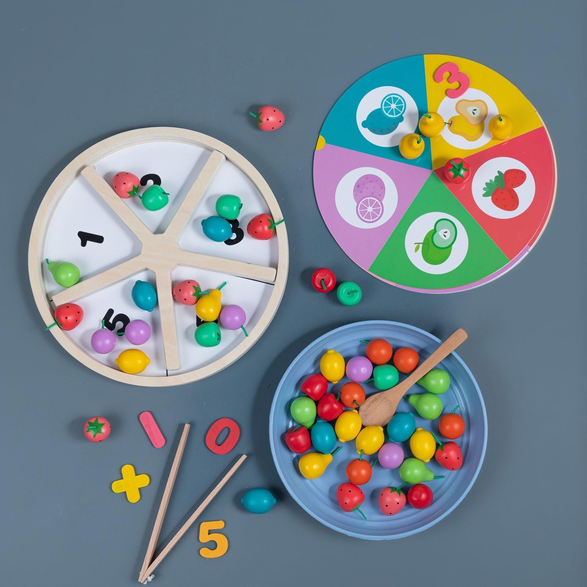 Wooden Fruit Sorting Set - tiny tree toys - tiny tree toys