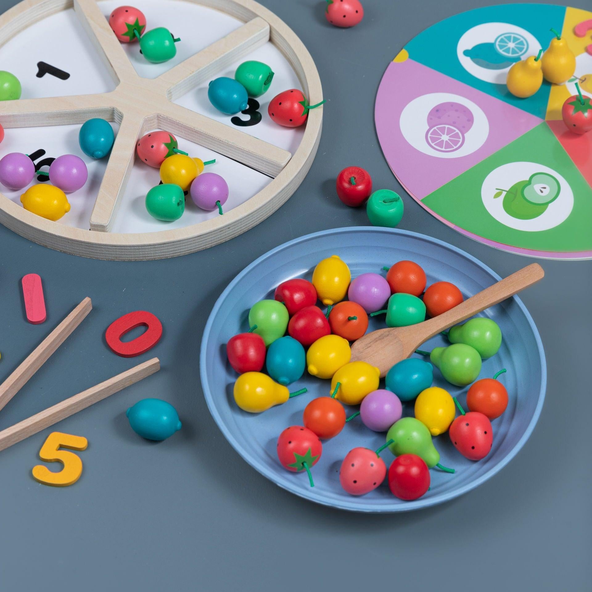 Wooden Fruit Sorting Set - tiny tree toys - tiny tree toys